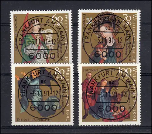 1878-1881 Weihnachen 1991: Satz mit Vollstempel VS-O Frankfurt/Main ET-O