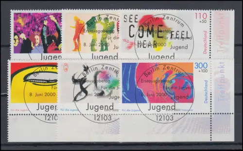 2117-2122 Jugend EXPO 2000 Kunst: ER-Satz u.r. Vollstempel ESSt Berlin 8.6.2000