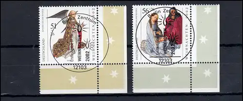 2285-2286 Weihnachten 2002: ER-Satz unten rechts Vollstempel ESSt Berlin