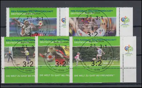2324-2328 Sporthilfe Fußball-WM 2003: ER-Satz u.r. Vollstempel ESSt Berlin ET-O