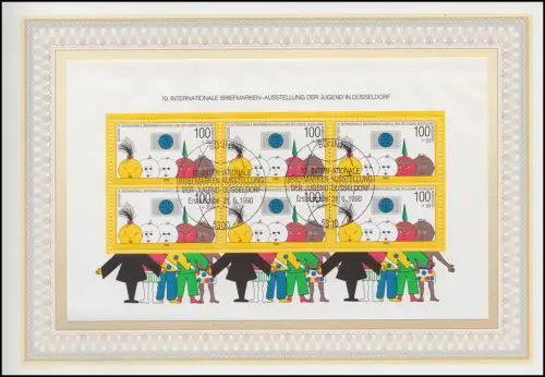 ETB 23/1990 avec bloc pour l'exposition des timbres de la jeunesse à Düsseldorf