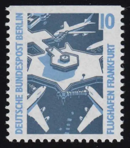 798C Attractions 10 Pf Francfort/Main ci-dessus coupé en MH, **