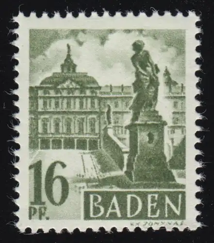 Baden 6yv I Freimarke 16 Pf. **