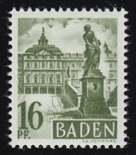 Baden 6yv V Freimarke 16 Pf. **