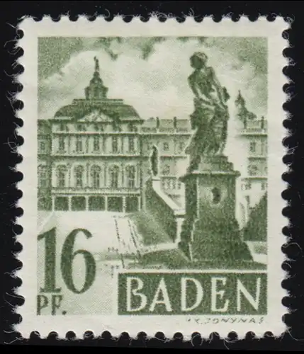 Baden 6yv III Freimarke 16 Pf. **