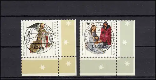 2285-2286 Weihnachten 2002: ER-Satz u.r. Vollstempel VS Frankfurt/Main mit ET-O