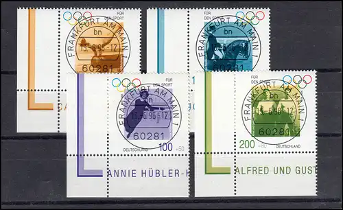 1861-1864 Deutsche Olympiasieger: ER-Satz: u.l. Vollstempel VS Frankfurt/M. ET-O