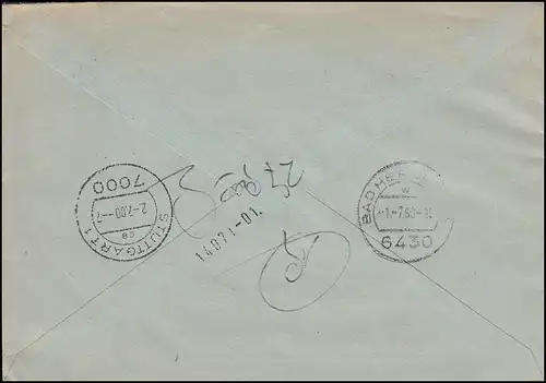 DDR 2510-2512 Bauwerke im bauhaus-Stil MiF Eil-Brief LEIPZIG 30.6.1980