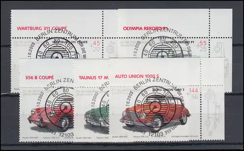 2362-2366 Oldtimer-Automobile 2003: ER-Satz o.r. Vollstempel ESSt Berlin