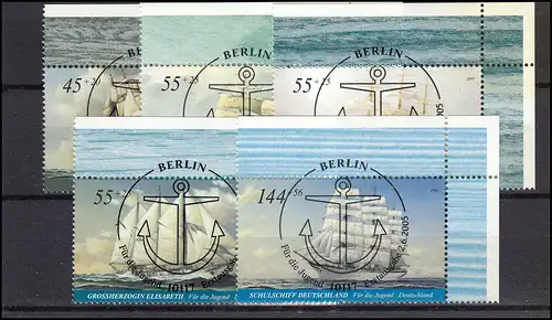 2464-2468 Jeunesse Segler 2005: ER-Test o.r. plein ESSt Berlin