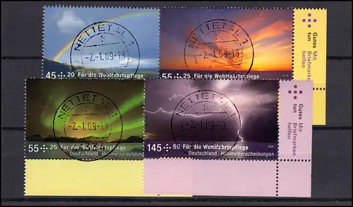 2707-2710 Himmelserscheinungen 2009: ER-Satz u.r. Vollstempel Nettetal mit ET-O