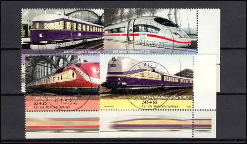 2560-2563 Eisenbahnen / Lokomotiven: ER-Satz u.r. Vollstempel Nettetal 9.10.2006
