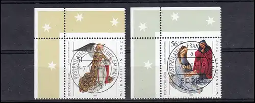 2285-2286 Weihnachten 2002: ER-Satz o.l. Vollstempel VS Frankfurt/Main mit ET-O