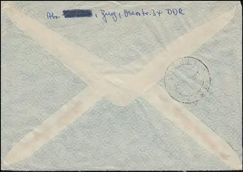 DDR 817 Pêche en haute mer Couple sur la lettre Lp-Extérieur BURG (BZ MAGDEBURG) 22.4.61