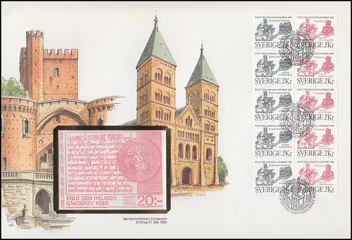 MH Schweden Knut den Heliges auf Schmuck-FDC 21.5.85, ESST