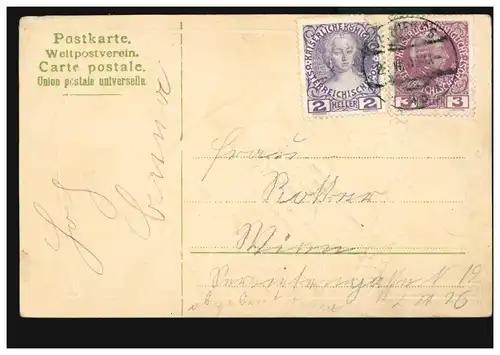 Carte postale Prénoms: Haute Anna! Musicien avec Tuba, Carte locale VIENNE 1909