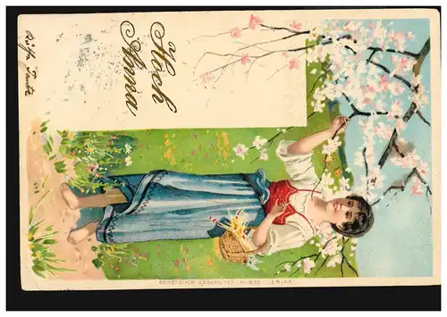 Carte postale Prénoms: Haute Anna! Arbre florissant avec femme, Carte locale VIENNE