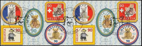 Suisse Carnets de marque 0-126, ours en peluche autocollant, 2002, ESSt BASEL