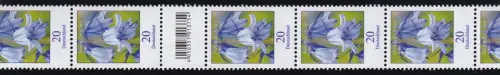 3315 Blume 20 Cent aus 200er kleine Nr., RA 11 200-195-190 mit 2 CF (4 offen) **