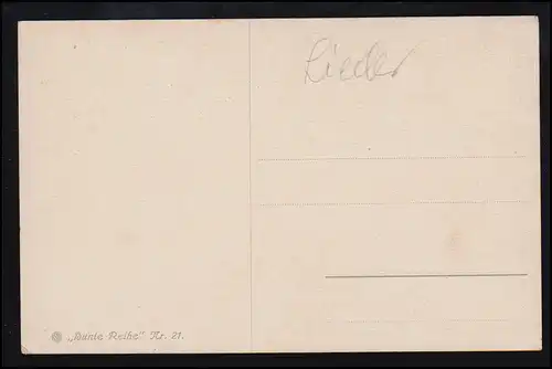 Lyrique AK Série colorée 21 - A. Broch: Pique-nique, chanson de prix: Au Rhin, non utilisé