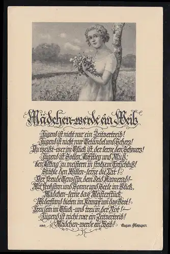 Série colorée AK Lyrique 206 - Eugen bâtons: Fille - devenez une femme, inutilisé