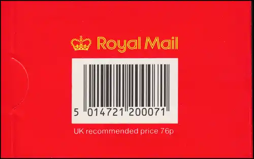 Livret de Grande-Bretagne O-109a Elisabeth II. Code-barres 200071 - 1988, **