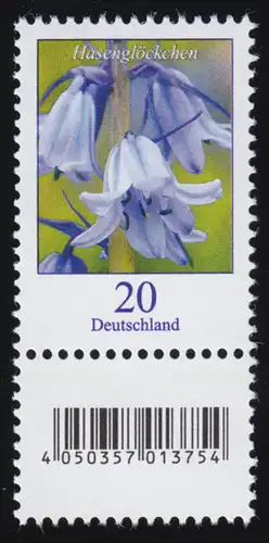 3315 Blume 20 Cent aus 200er, kleine Nummer und Codierfeld (4 offen) **