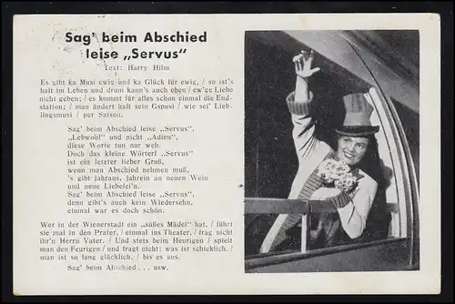 Lyrik-AK Sag beim Abschied leise "Servus", GRÜNAU (ALMTAL OBERDONAU) 13.4.1943