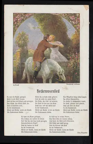 Lyrik-AK Bunte Reihe Heckenrosenlied von Otto Roquette, CELLE 16.9.1919