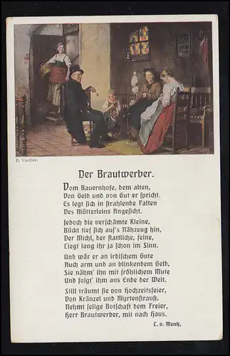 Lyrique AK B. Vautier: Le prospecteur de mariage, poème de L.v. Mentz, non utilisé