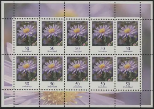 2463 Blumen 50 Cent Herbstaster - Zehnerbogen ** postfrisch