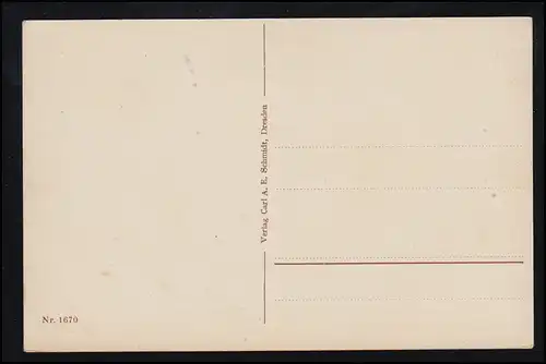 Poème de poésie AK de la maison d'édition Schmidt Dresden, non utilisé