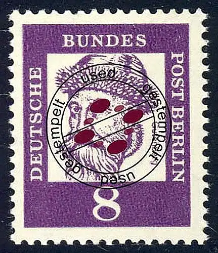 201 Élégant allemand 8 Pf Gutenberg O Tamponné