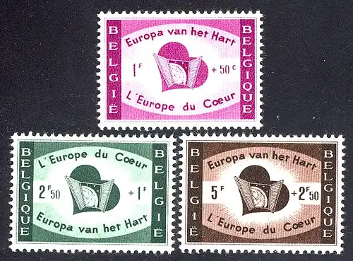 1959 Belgique 1143/1145 Sympathie/Édition de coureur, phrase **