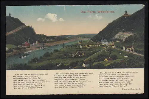 Lyrik-AK Die Porta Westfalica, passendes Gedicht von Franz von Dingelstedt