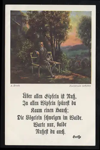 Lyrik-AK Bunte Reihe 20, Broch: Goethe auf der Bank - Über allen Gipfeln ist Ruh