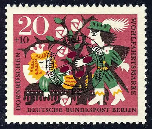 239 frères Grimm 20+10 Pf Dornroes O Tamponné