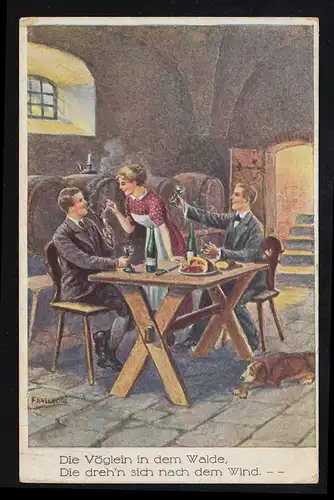 Lyrik-AK Deutsche Lieder 6695: Die Vöglein in dem Walde, ... ungebraucht