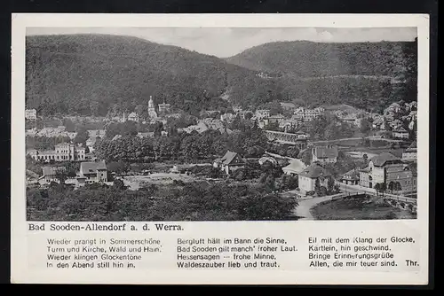 Lyrik-AK Bad Sooden-Allendorf: Panorama, mit passendem Gedicht, 26.2.1951