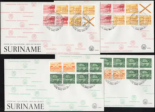 Suriname Bulletins de cahiers des marques de 1978-1980 sur 8 bijoux FDC