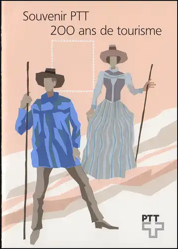 Suisse PTT-Souvenir 5b Tourisme 1987, texte français