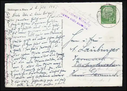 Säckingen am Rhein: Trompeter avant le château - Das Trmperetterlied, SÄCKINGEN 3.7.57