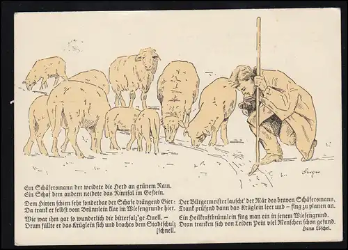 Lyrique AK H. Stetterel: Le Schäfermann / Découverte de la source de guérison à Mergentheim