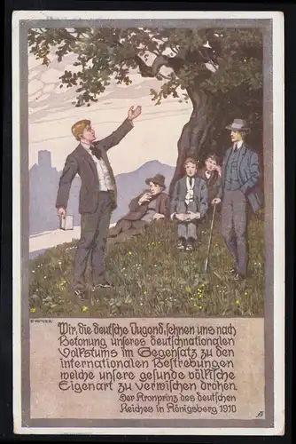 Lyrik-AK Gemälde Kutzer: Rede Kronprinz des deutschen Reiches in Königsberg 1910