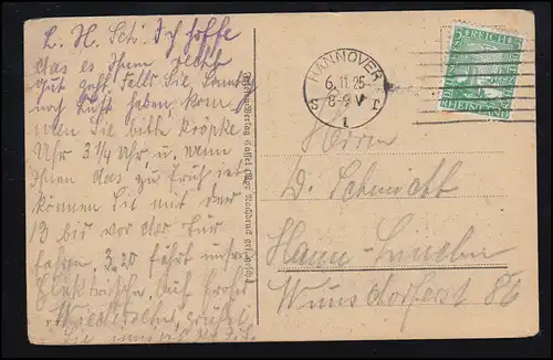 Lyrik-AK Friedrich Fischer-Friesenhausen: Es ist so schön, HANNOVER 6.11.1925