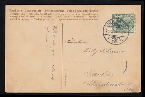 Poème de poésie AK de l'oubli, avec fer à cheval, BERLIN SO 16 o 12.8.1911