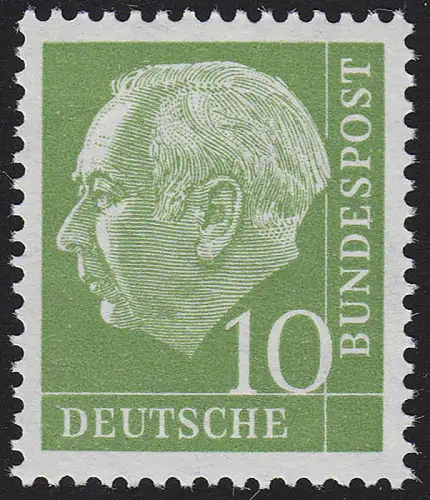 183x YwII Heuss 10 Pf liegendes Wasserzeichen, Type II **