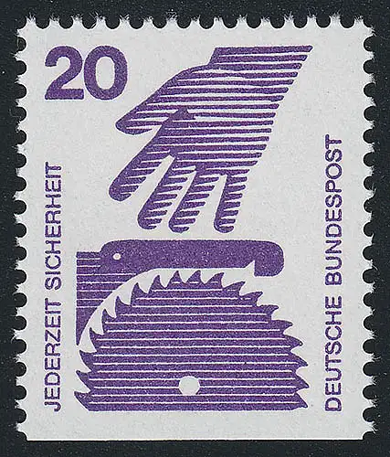 696D Prévention 20 pf ** coupé en bas, ** post-frais