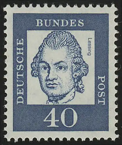 355y (fluoresz.) Bedeutende Deutsche 40 Pf Gotthold Ephraim Lessing **