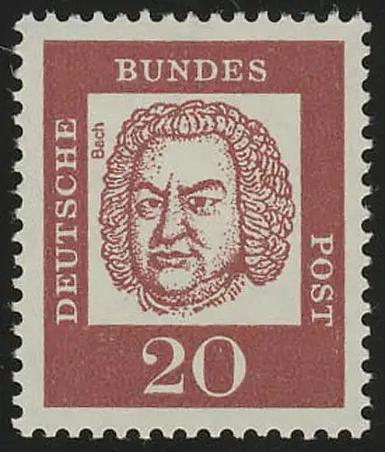 352x (ohne Fluo) Bedeutende Deutsche 20 Pf Johann Sebastian Bach **
